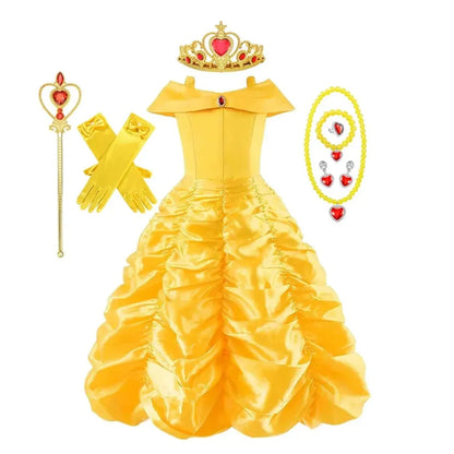 Girls Princess Costume Ball Gown Dress for Halloween