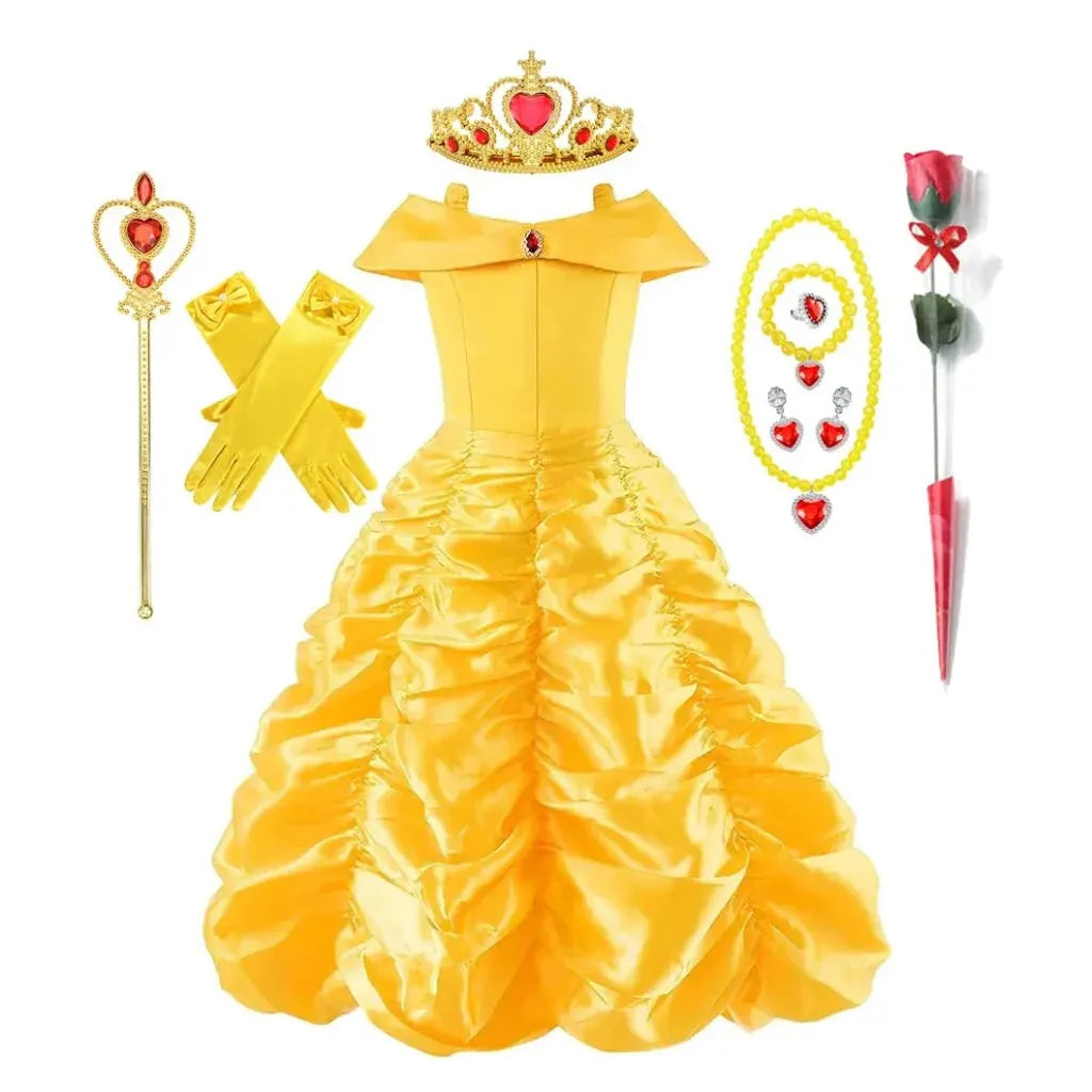 Girls Princess Costume Ball Gown Dress for Halloween
