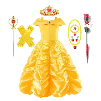 Girls Princess Costume Ball Gown Dress for Halloween