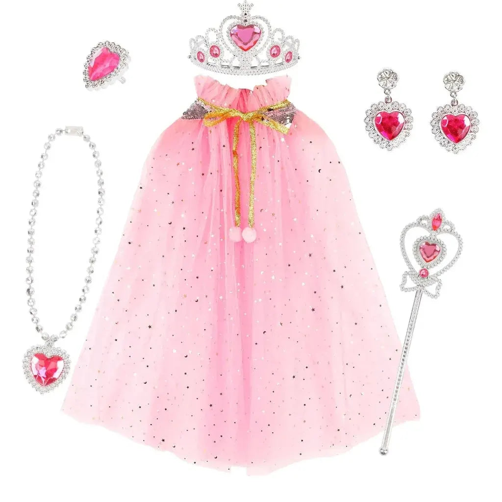 Girls Princess Halloween Costume Cape Accessory Set