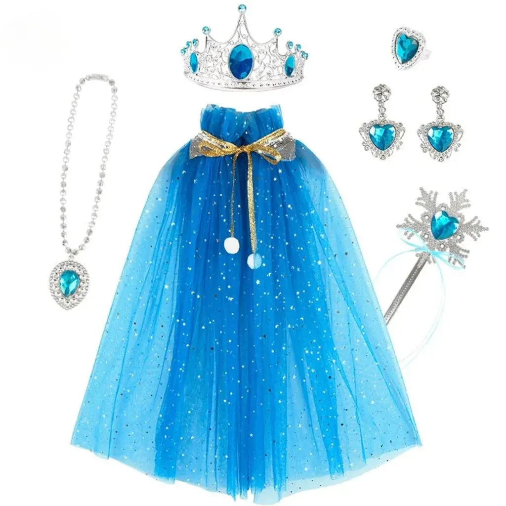 Girls Princess Halloween Costume Cape Accessory Set