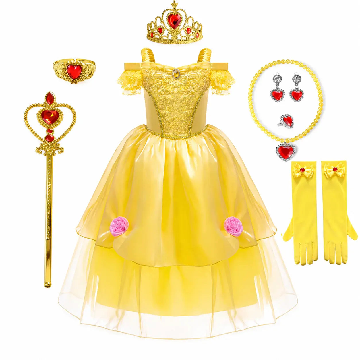 Girls Princess Halloween Party Dress Costume Set