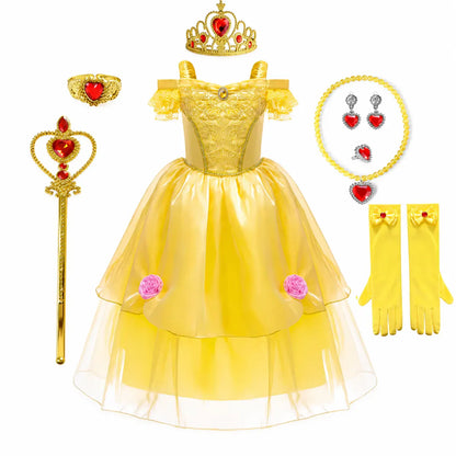 Girls Princess Halloween Party Dress Costume Set