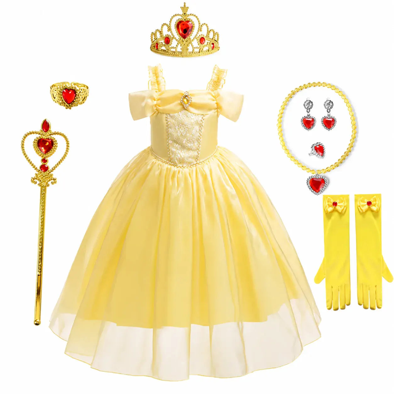 Girls Princess Halloween Party Dress Costume Set