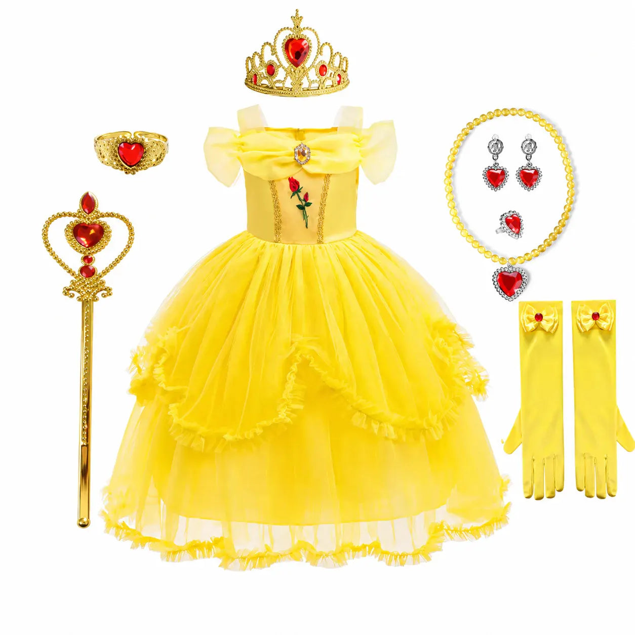 Girls Princess Halloween Party Dress Costume Set