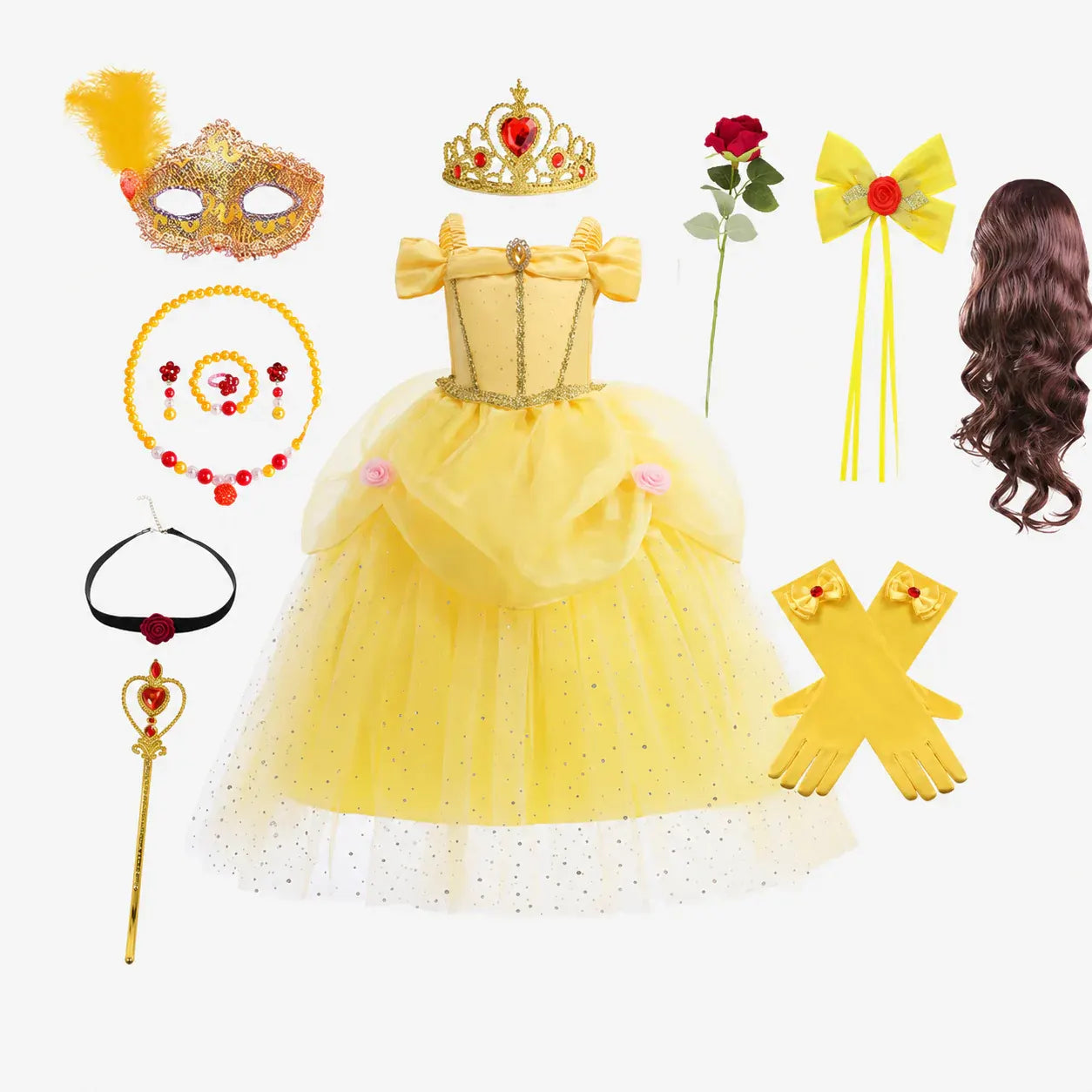 Girls Princess Halloween Party Dress Costume Set