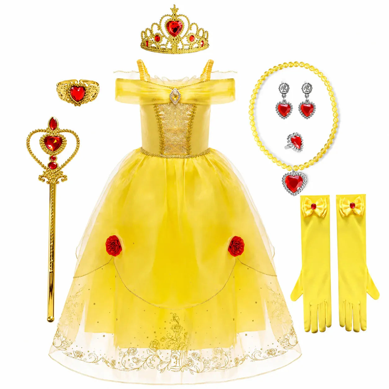 Girls Princess Halloween Party Dress Costume Set