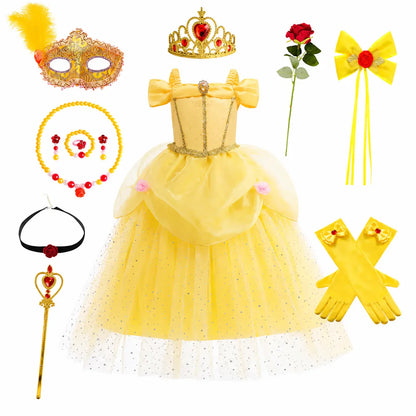 Girls Princess Halloween Party Dress Costume Set