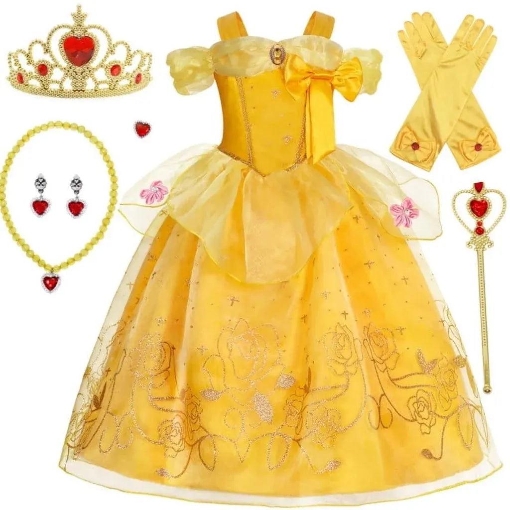 Girls Princess Halloween Party Dress Costume Set