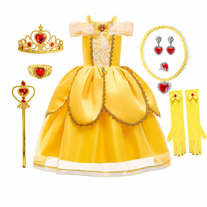 Girls Princess Halloween Party Dress Costume Set