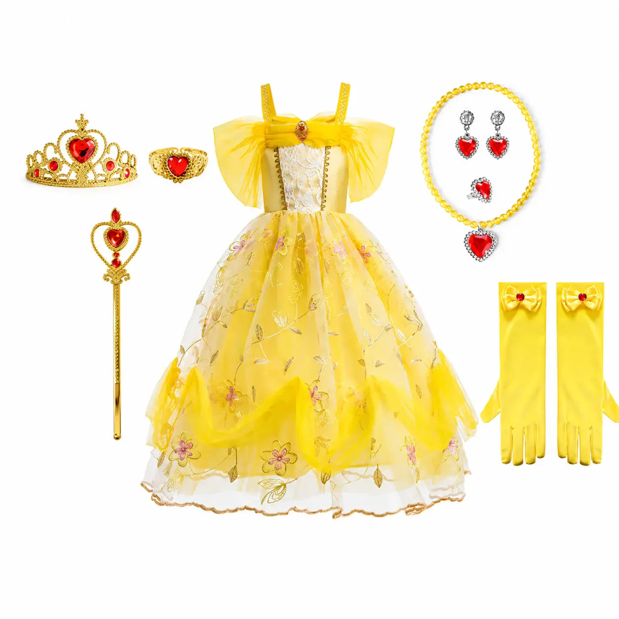 Girls Princess Halloween Party Dress Costume Set