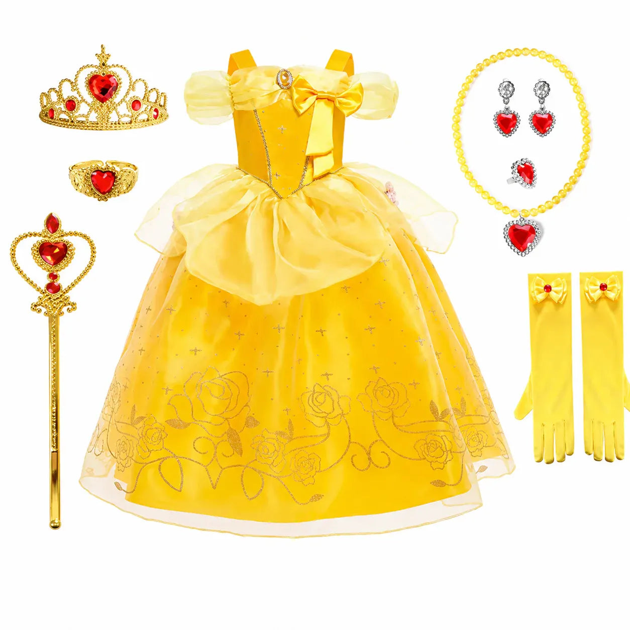 Girls Princess Halloween Party Dress Costume Set