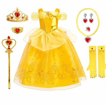 Girls Princess Halloween Party Dress Costume Set