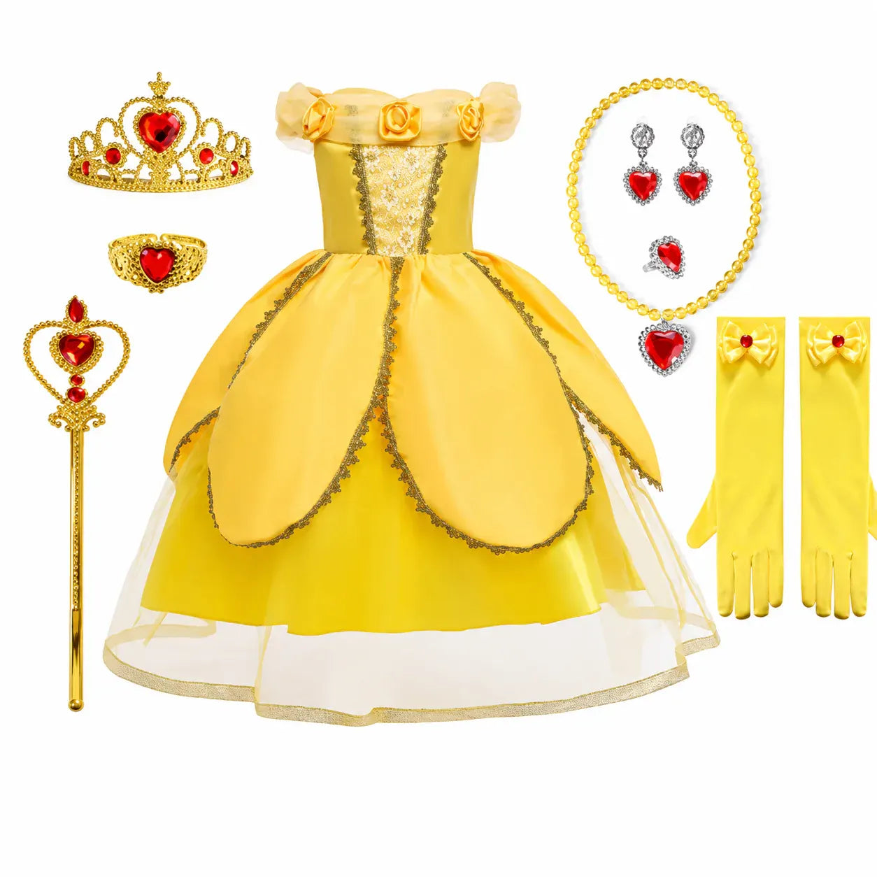Girls Princess Halloween Party Dress Costume Set