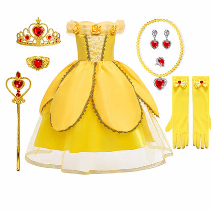 Girls Princess Halloween Party Dress Costume Set