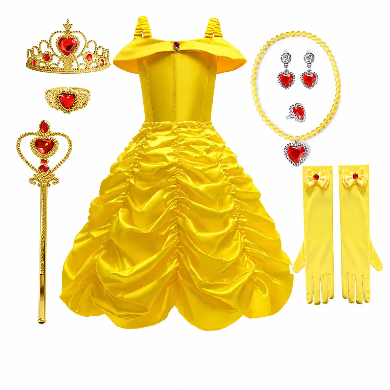 Girls Princess Halloween Party Dress Costume Set