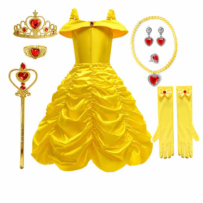 Girls Princess Halloween Party Dress Costume Set