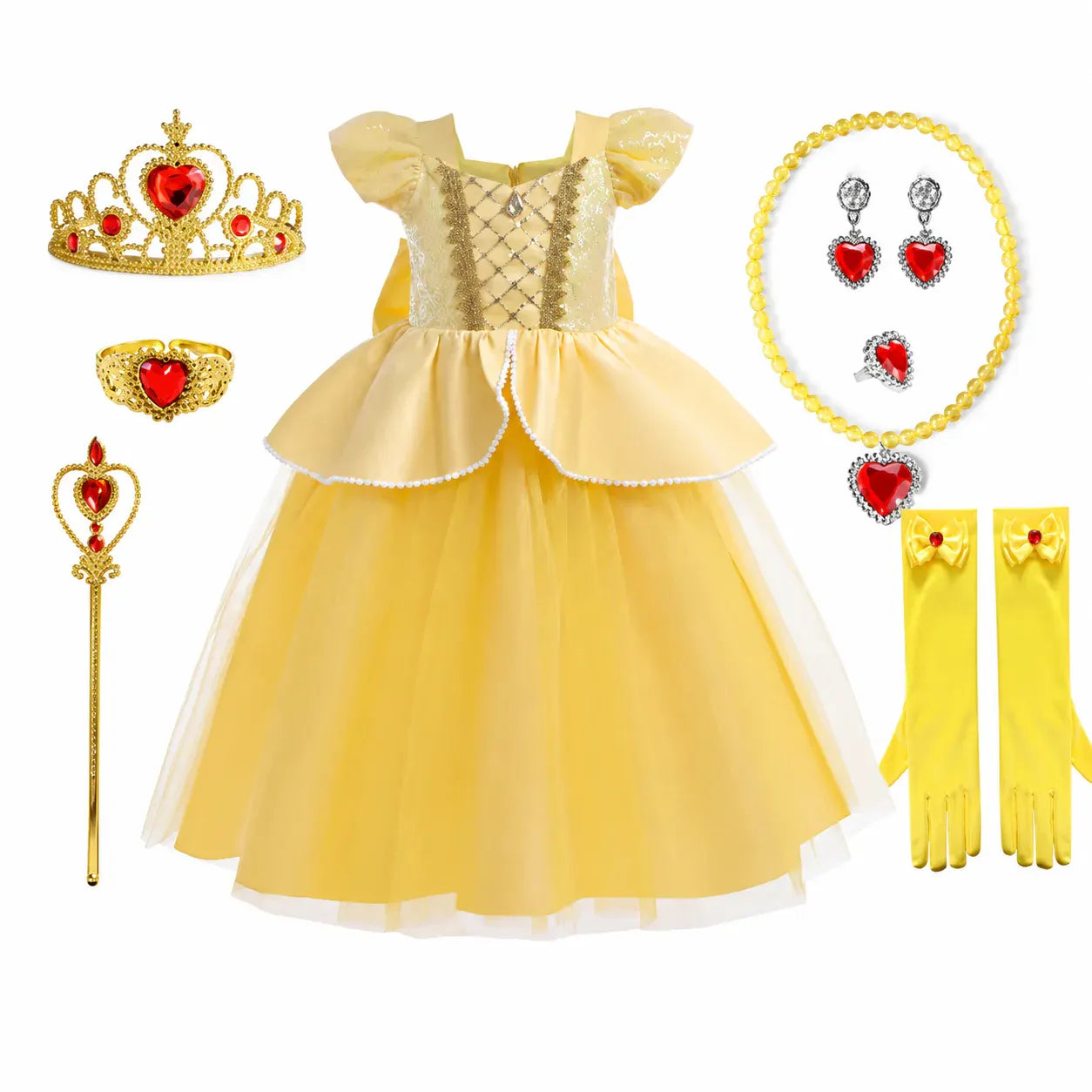 Girls Princess Halloween Party Dress Costume Set