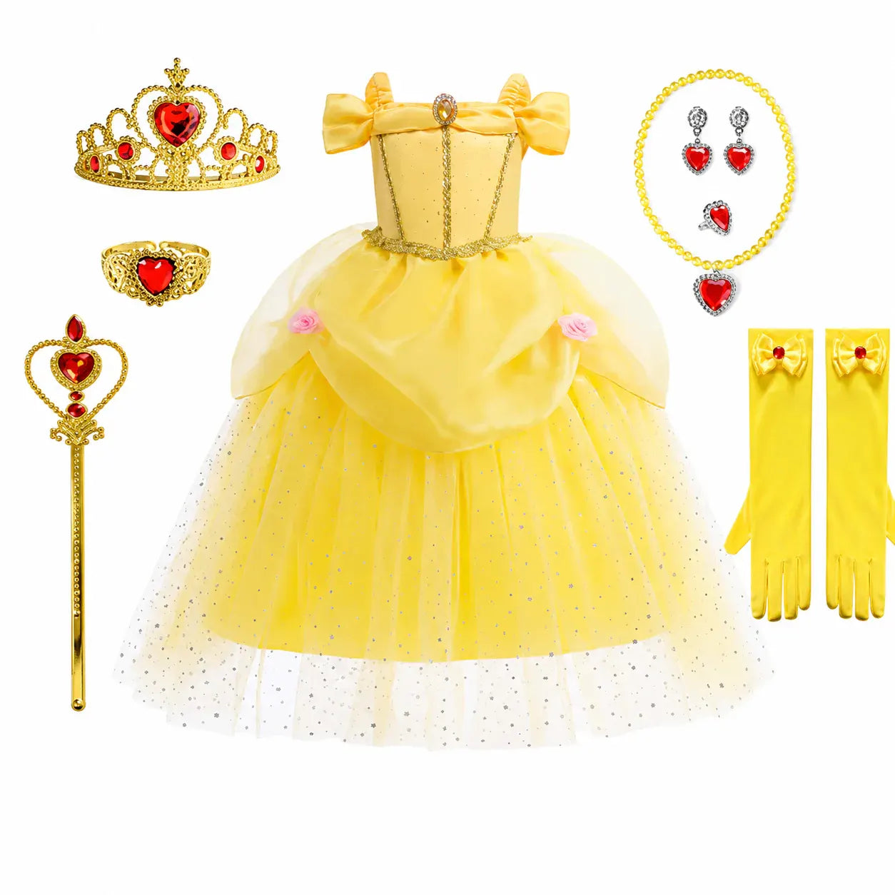 Girls Princess Halloween Party Dress Costume Set