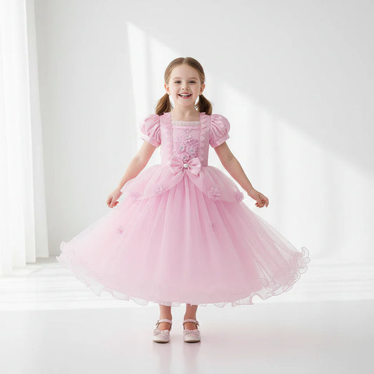 Girls Princess Lace Gown Halloween Party Costume Dress