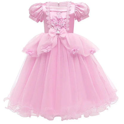 Girls Princess Lace Gown Halloween Party Costume Dress