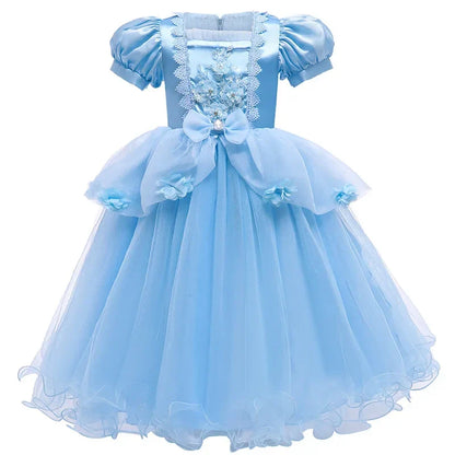 Girls Princess Lace Gown Halloween Party Costume Dress
