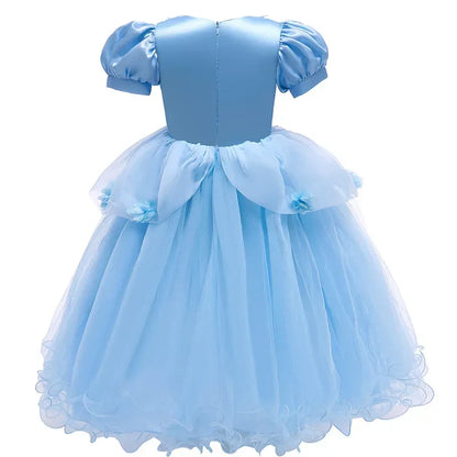 Girls Princess Lace Gown Halloween Party Costume Dress