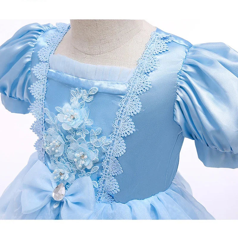 Girls Princess Lace Gown Halloween Party Costume Dress
