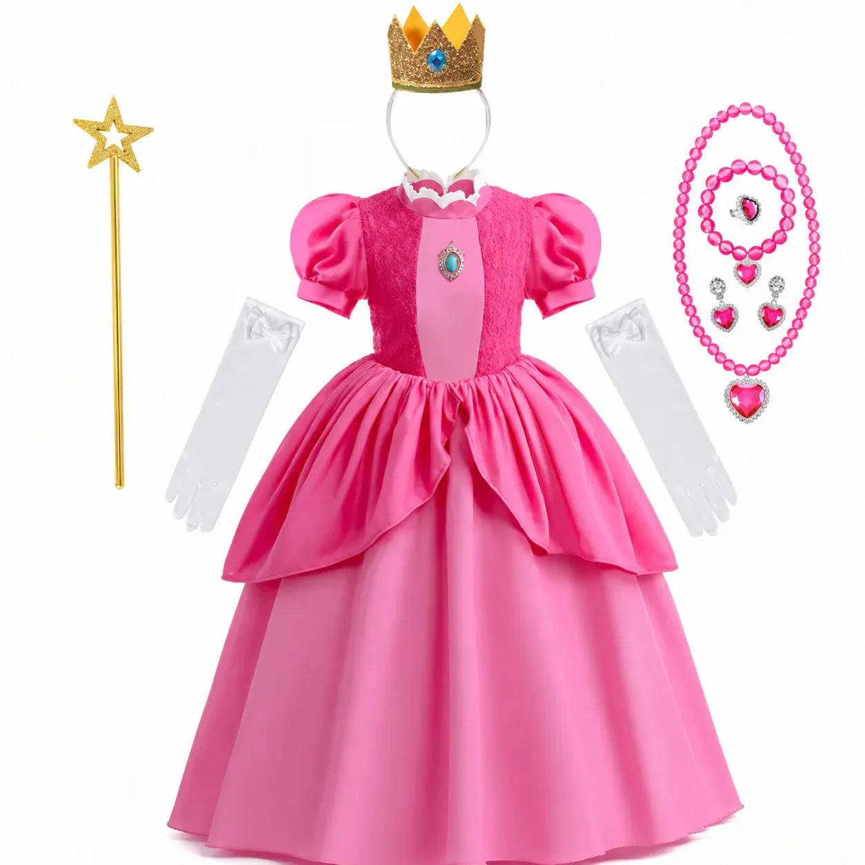 Girls Princess Party Dress Halloween Costume Set