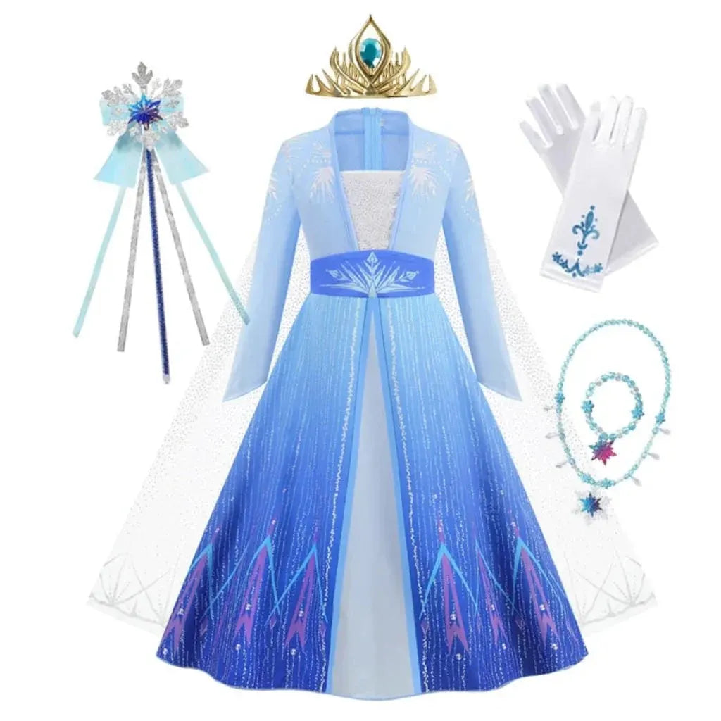 Girls Princess Party Gown Kids Halloween Costume Dress