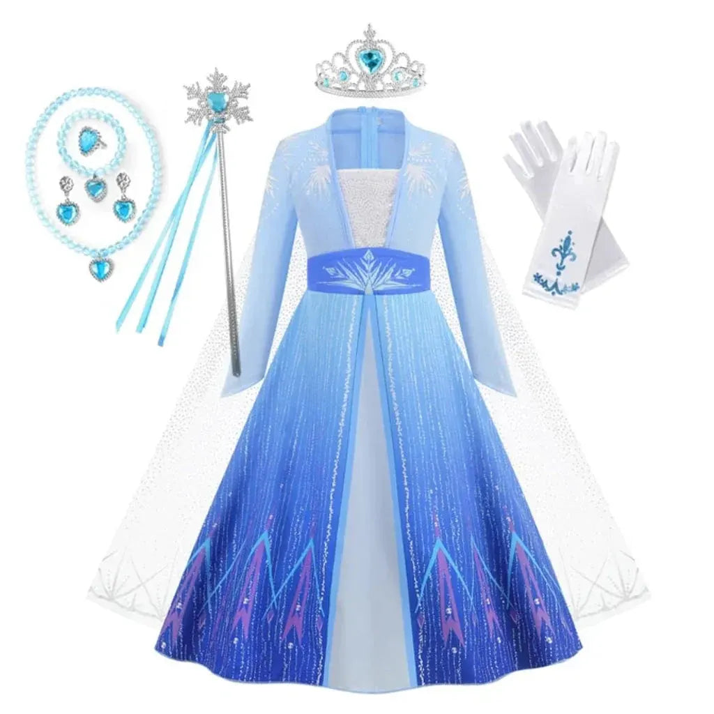 Girls Princess Party Gown Kids Halloween Costume Dress