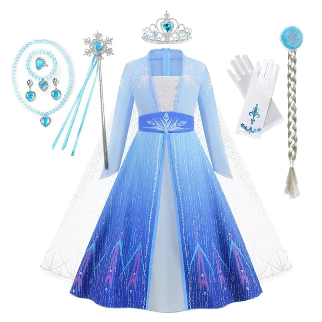Girls Princess Party Gown Kids Halloween Costume Dress