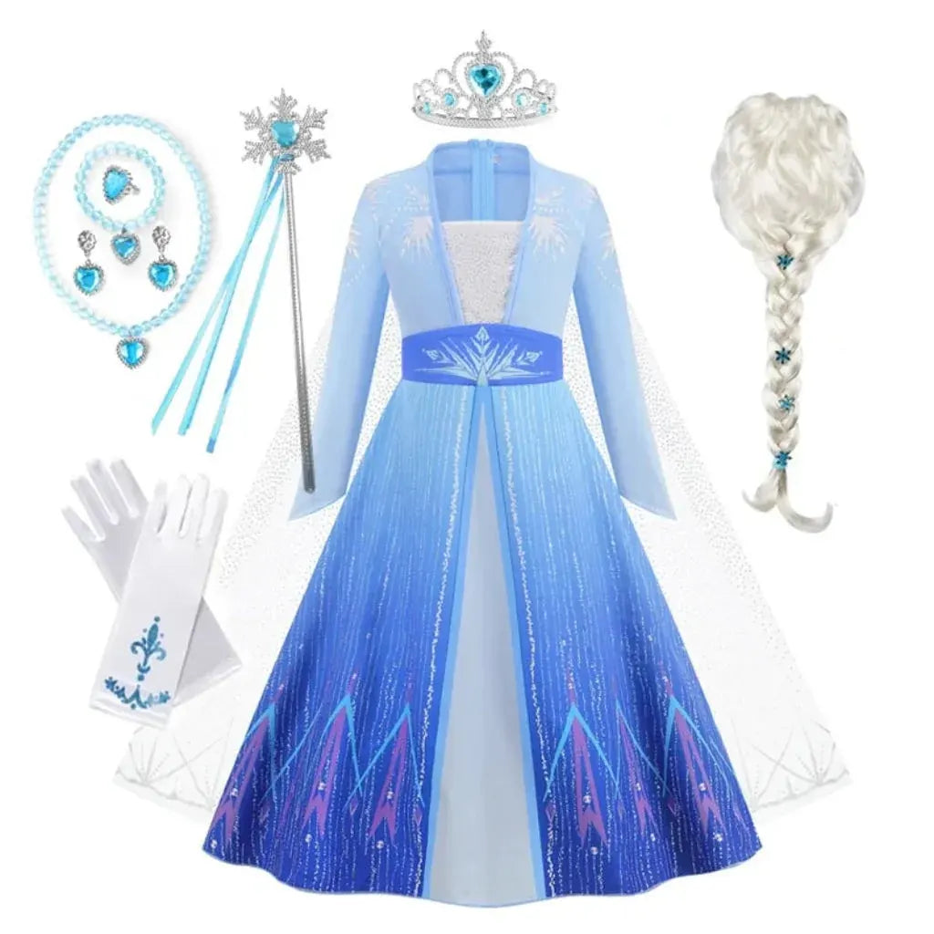 Girls Princess Party Gown Kids Halloween Costume Dress