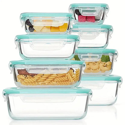 Glass Meal Prep Containers with Airtight Lids for Food Storage