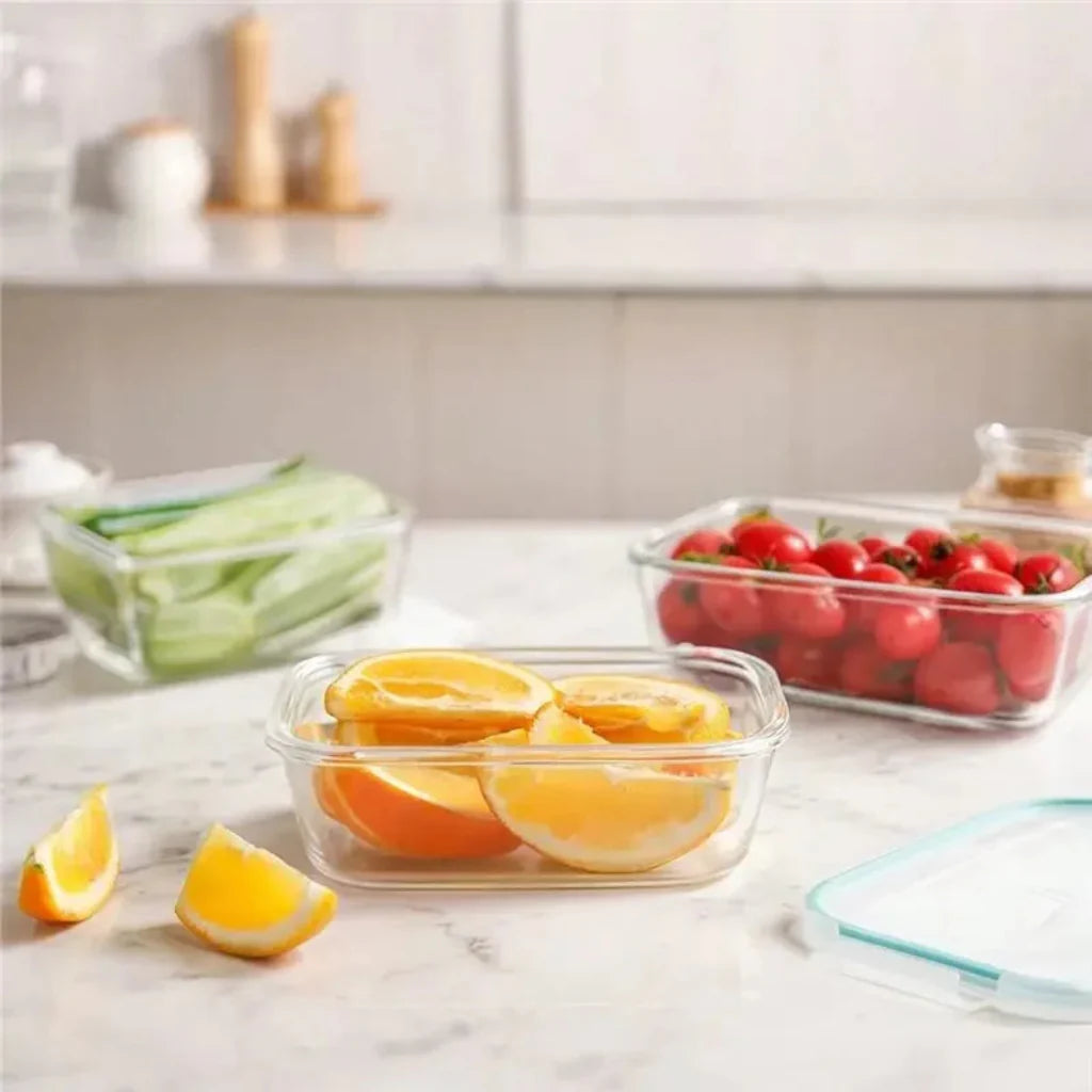 Glass Meal Prep Containers with Airtight Lids for Food Storage