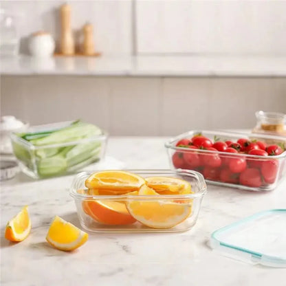 Glass Meal Prep Containers with Airtight Lids for Food Storage