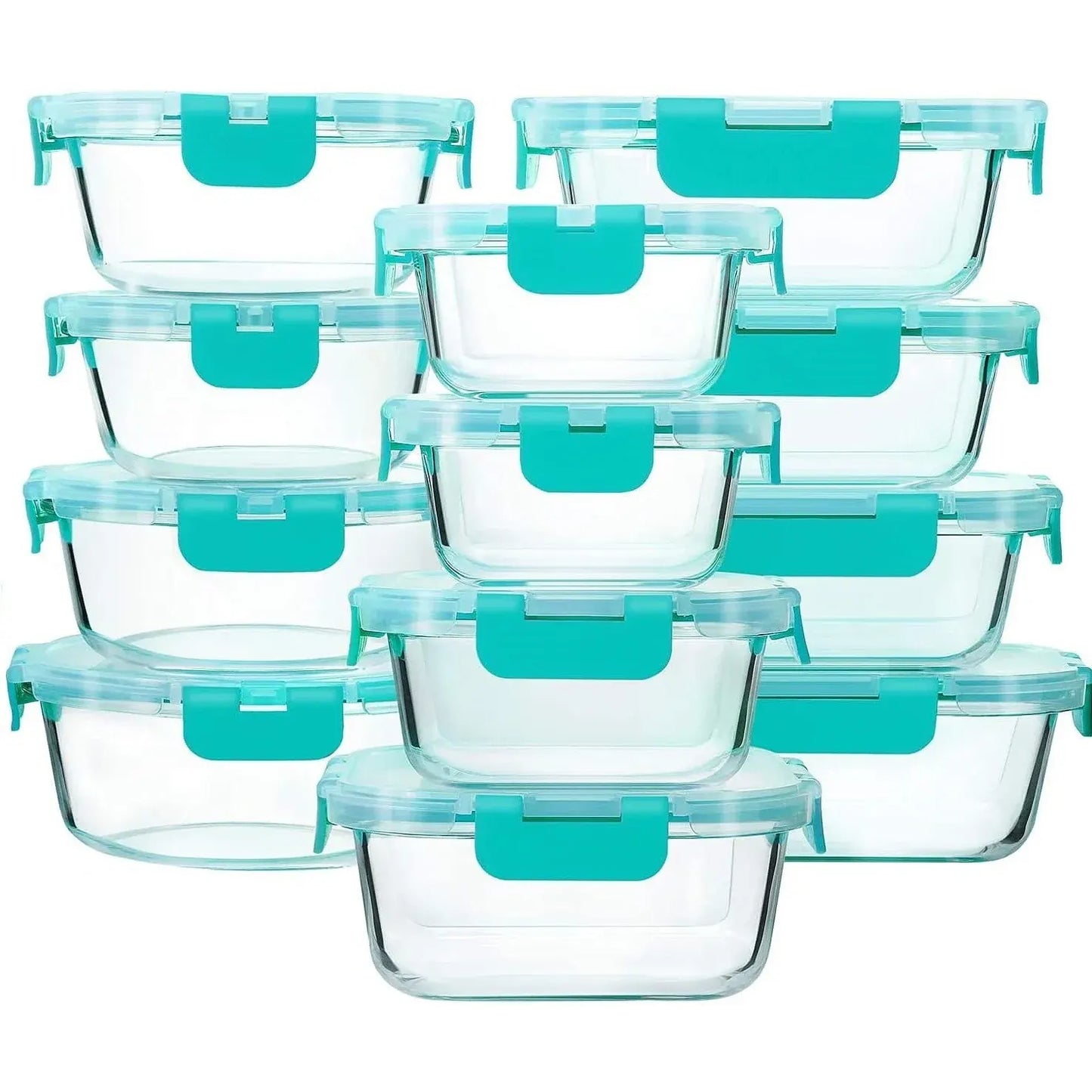 Glass Meal Prep Set with Airtight Stackable Lids