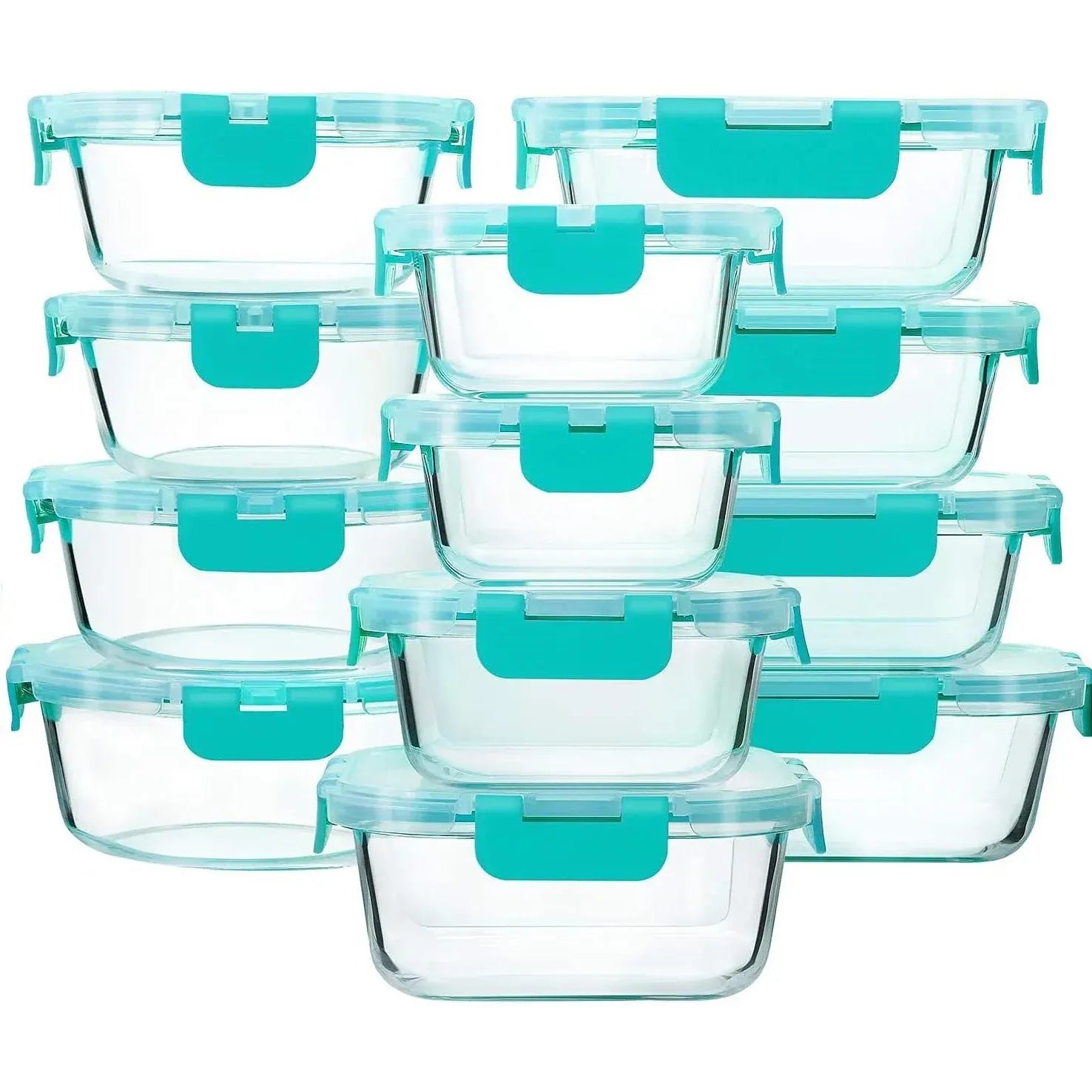 Glass Meal Prep Set with Airtight Stackable Lids