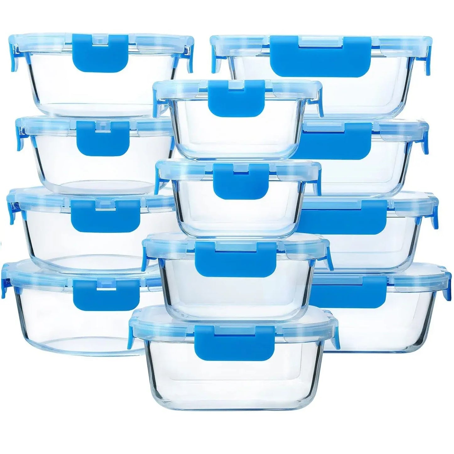Glass Meal Prep Set with Airtight Stackable Lids