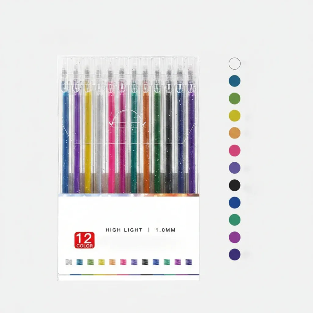 Glitter Sparkle Gel Pen Set for Creative Writing & Art Projects