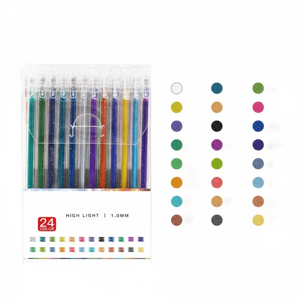 Glitter Sparkle Gel Pen Set for Creative Writing & Art Projects