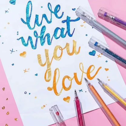 Glitter Sparkle Gel Pen Set for Creative Writing & Art Projects