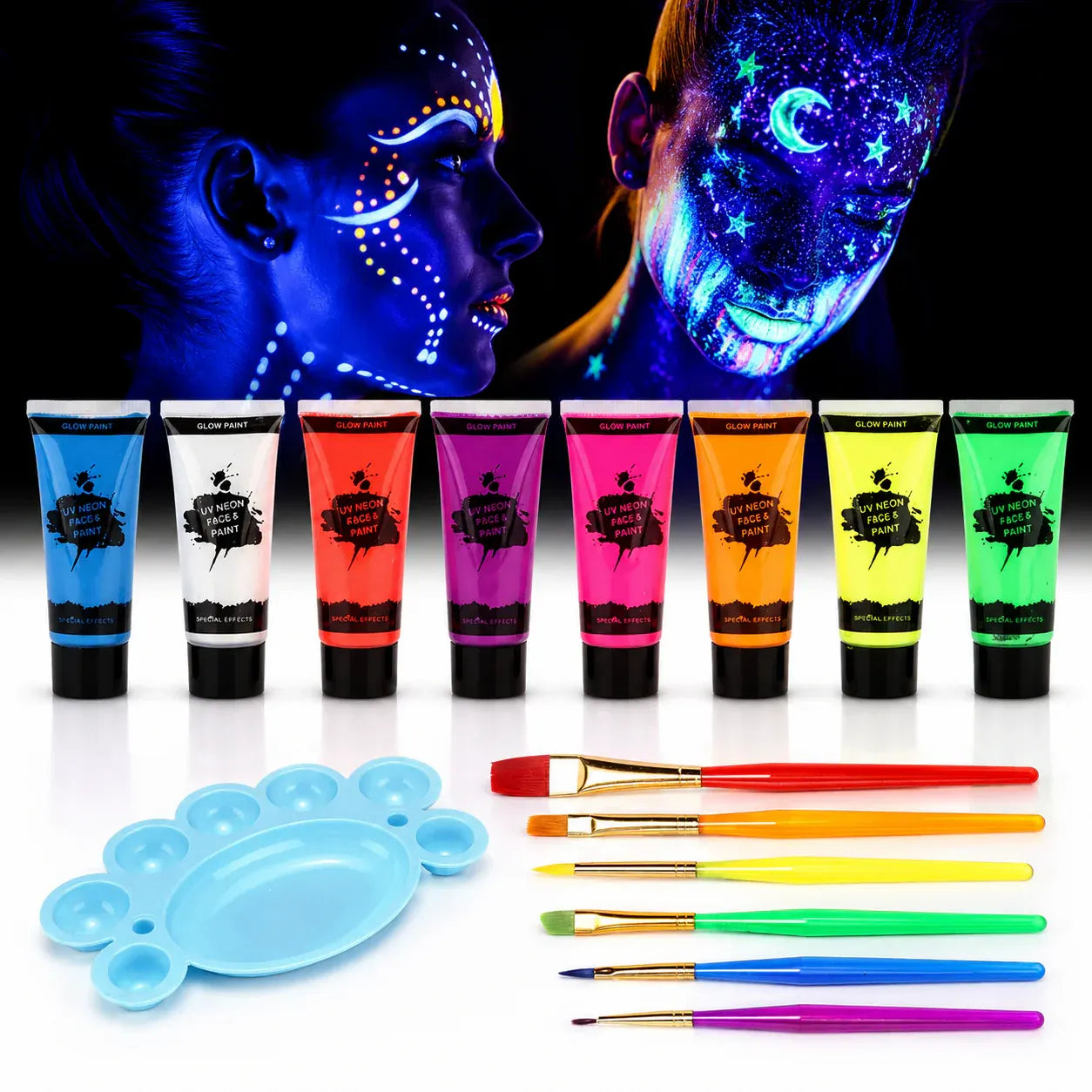 Glow-in-the-Dark UV Body Paint Set for Parties & Festivals