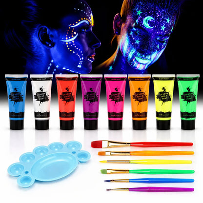 Glow-in-the-Dark UV Body Paint Set for Parties & Festivals
