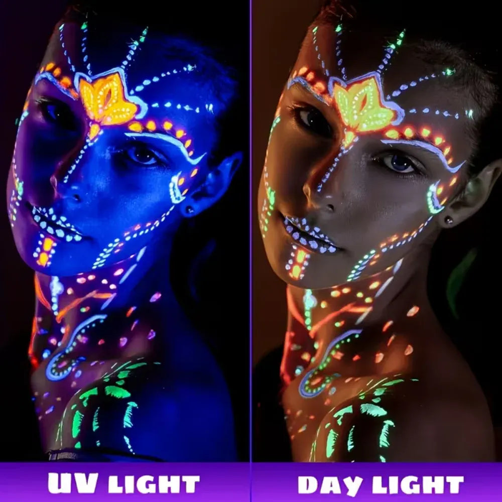 Glow-in-the-Dark UV Body Paint Set for Parties & Festivals