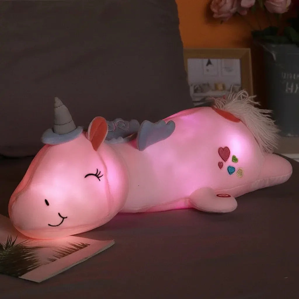 Glowing LED Unicorn Plush Stuffed Animal Night Light