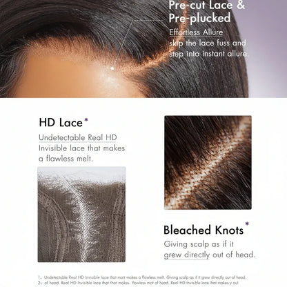 Glueless Straight Bob Yaki Lace Front Human Hair Wig
