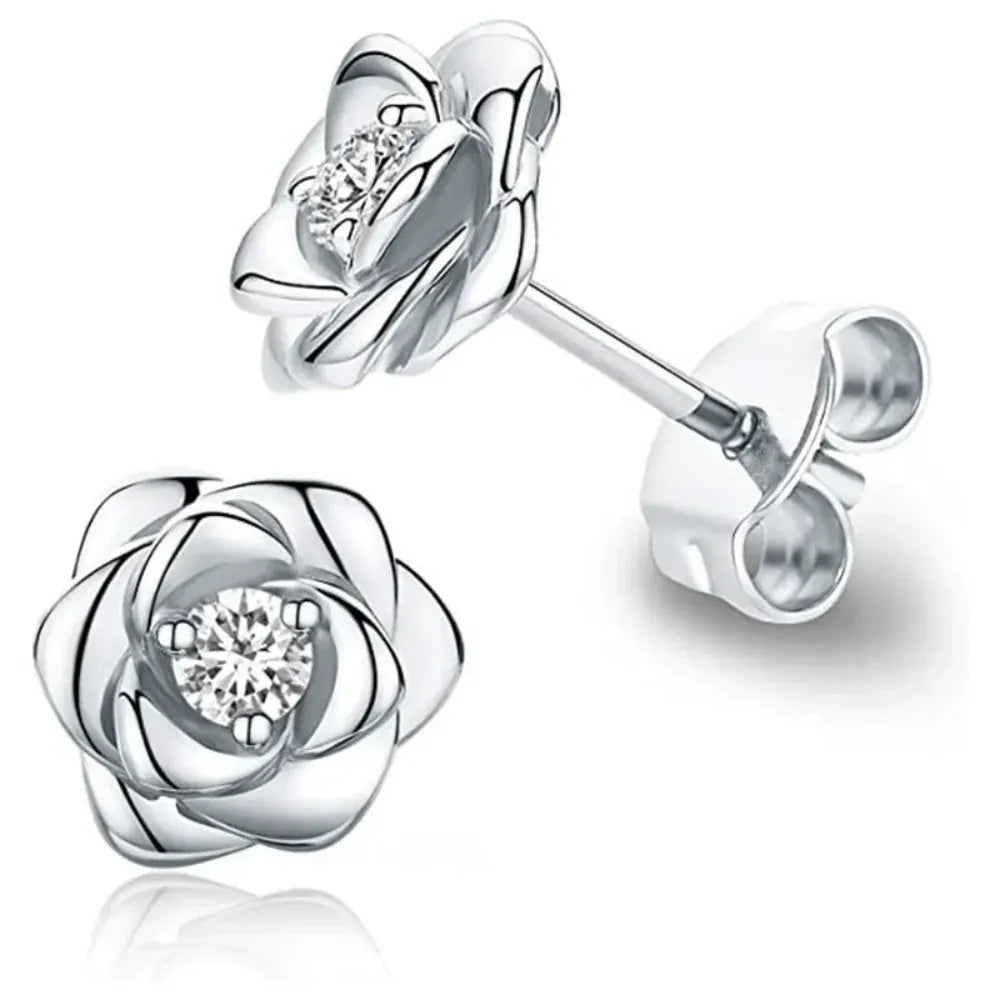Gold Birthstone Flower Stud Earrings - Mother's Day Jewelry Gift