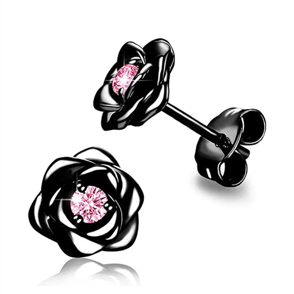 Gold Birthstone Flower Stud Earrings - Mother's Day Jewelry Gift