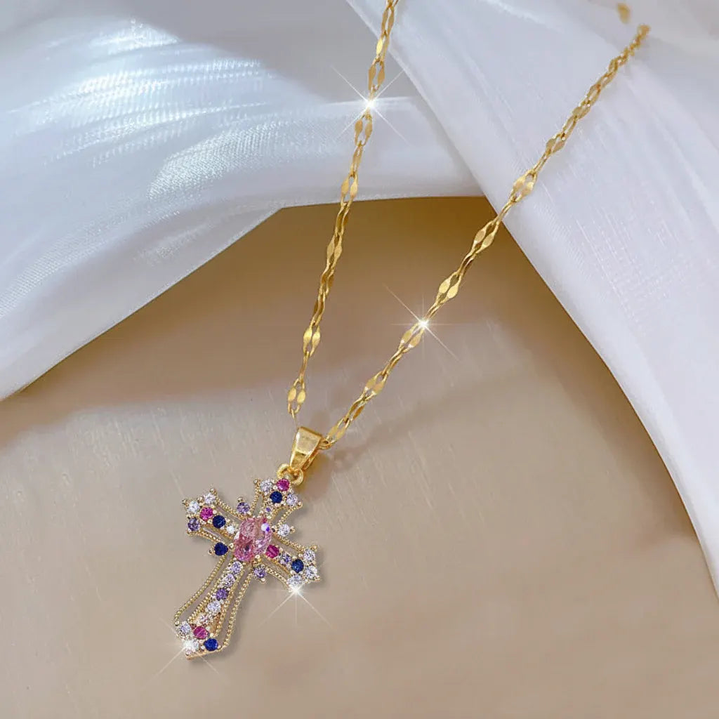Gold Cross Pendant Necklace – Mother's Day Jewelry Gift